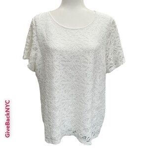 Calvin Klein Ivory Lace Top Shirt XL